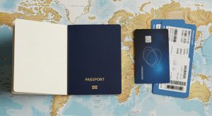 A traveler's essentials including one of the best credit cards for travel insurance and trip cancellation benefits.