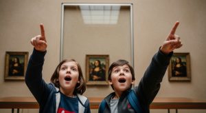 Children enjoying a family-friendly museum included with the Paris Pass for families.