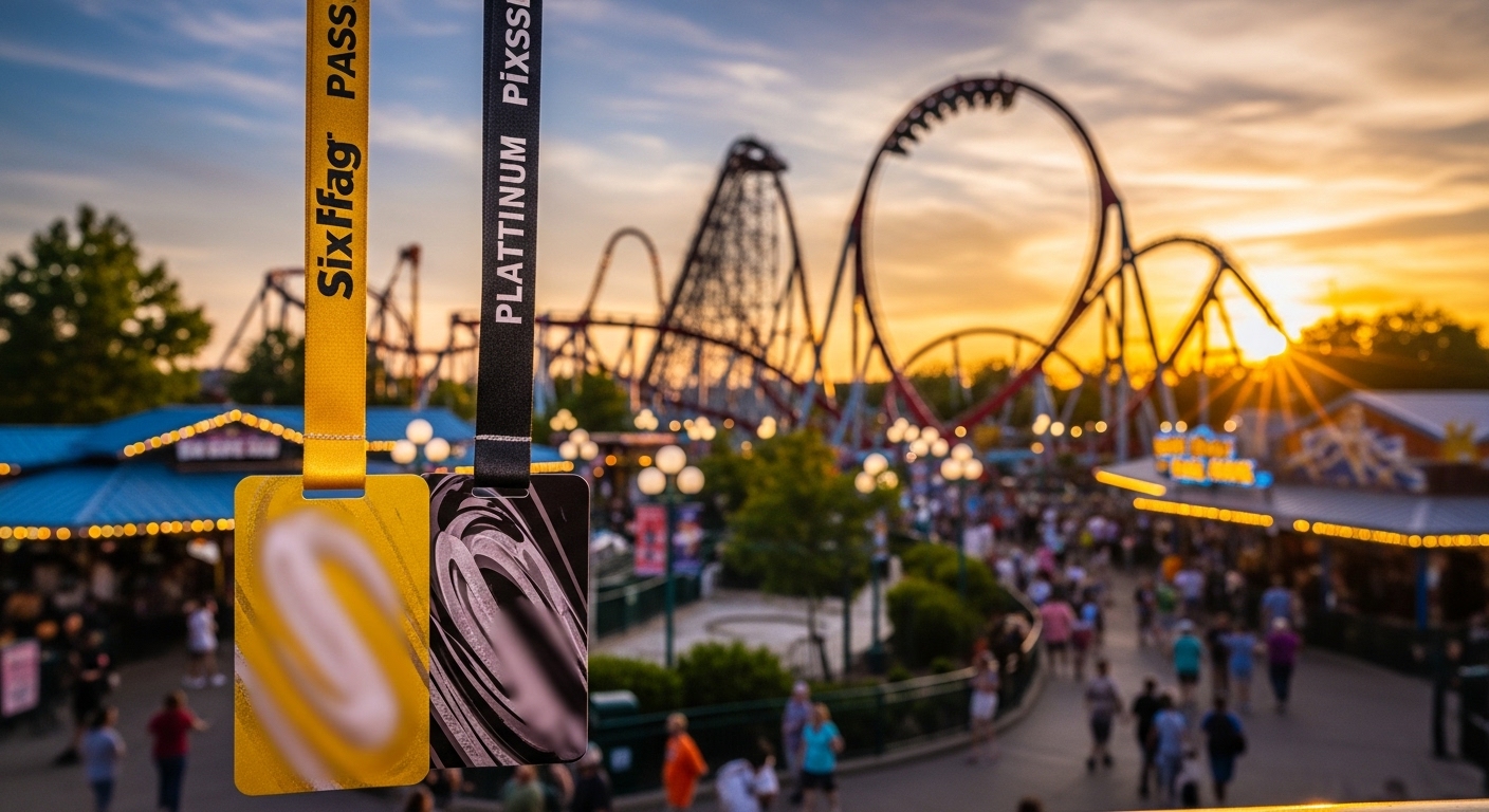 Here are a few options, choose the one that best reflects the *actual* featured image while incorporating the keyword: **Option 1 (General comparison visual):** ```alt=Six Flags Gold vs Platinum Pass 2025 options illustrated, set against a lively Six Flags theme park.``` **Option 2 (Focus on choices/benefits):** ```alt=Comparing Six Flags Gold vs Platinum Pass 2025 with park goers enjoying Six Flags attractions.``` **Option 3 (Concise and direct):** ```alt=Six Flags Gold vs Platinum Pass 2025 comparison graphic with a roller coaster in the background.```