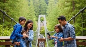 A family using their Vancouver family attractions pass to enter a top Vancouver sight.