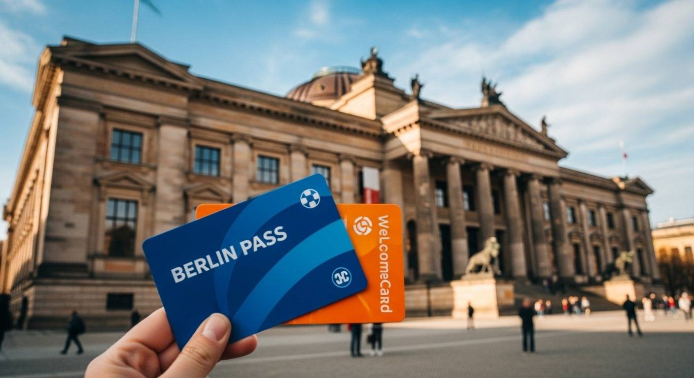 Here are a few options, choose the one that best reflects the *actual* image content: **Option 1 (If the image shows both passes):** ```alt Berlin Pass and WelcomeCard displayed side-by-side for a museum access comparison. ``` **Option 2 (More general, if image is a museum entrance or landmark):** ```alt Iconic Berlin museum entrance, representing the choice between Berlin Pass vs WelcomeCard for museums. ``` **Option 3 (Concise and direct):** ```alt Comparing the Berlin Pass vs WelcomeCard for museums in Berlin. ``` **Recommended (most versatile and direct):** ```alt Berlin Pass and WelcomeCard side-by-side, comparing options for museum visits. ```