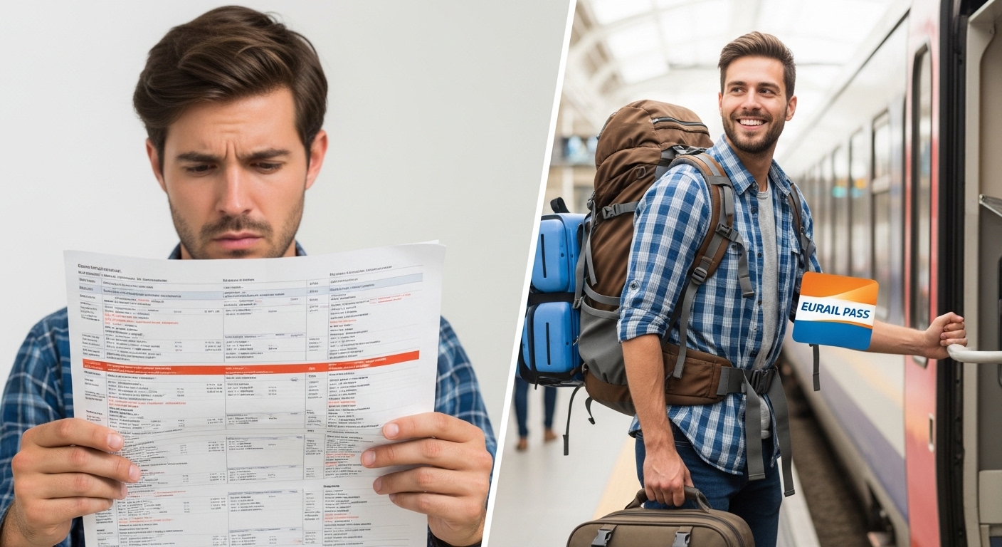 Comparison of the stress of point-to-point tickets vs the flexibility of Eurail Pass for backpacking Europe