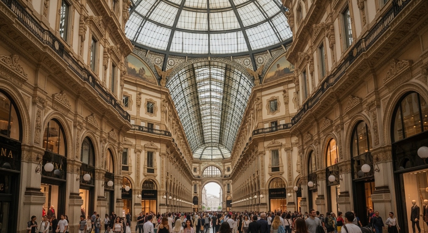 Stylish shoppers exploring the Galleria, a key destination for those using Milan discount passes for art and fashion enthusiasts.