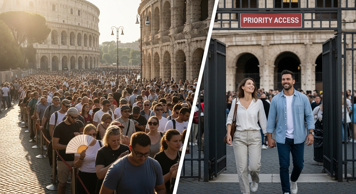 Tourists using the best Rome skip the line tickets 2025 to bypass long queues at the Colosseum.