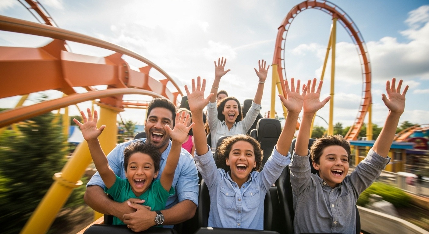A family enjoys their time using the best family theme park season pass Canada 2025 at Canada's Wonderland.