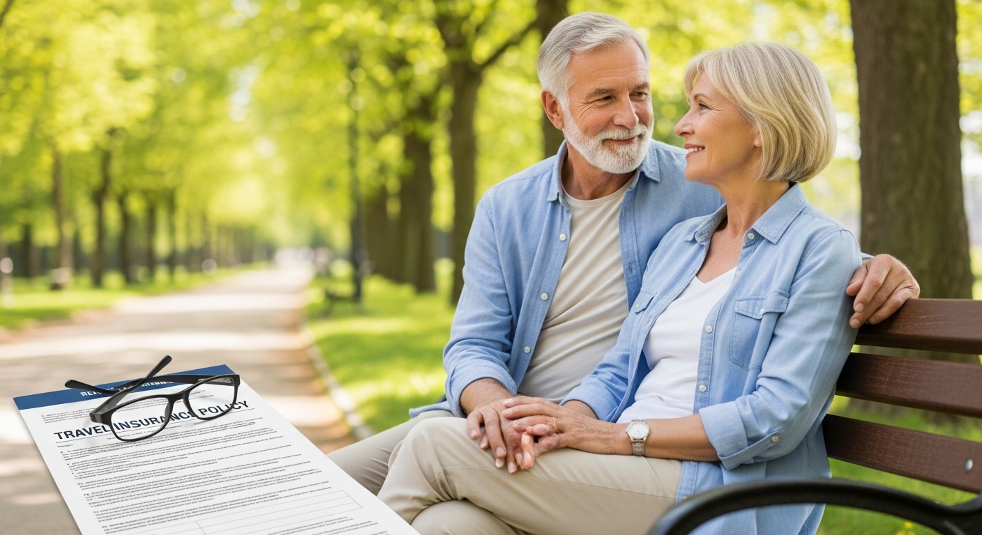 **Alt text:** Happy senior couple enjoying their travels, covered by **travel insurance for senior citizens with pre-existing conditions**.