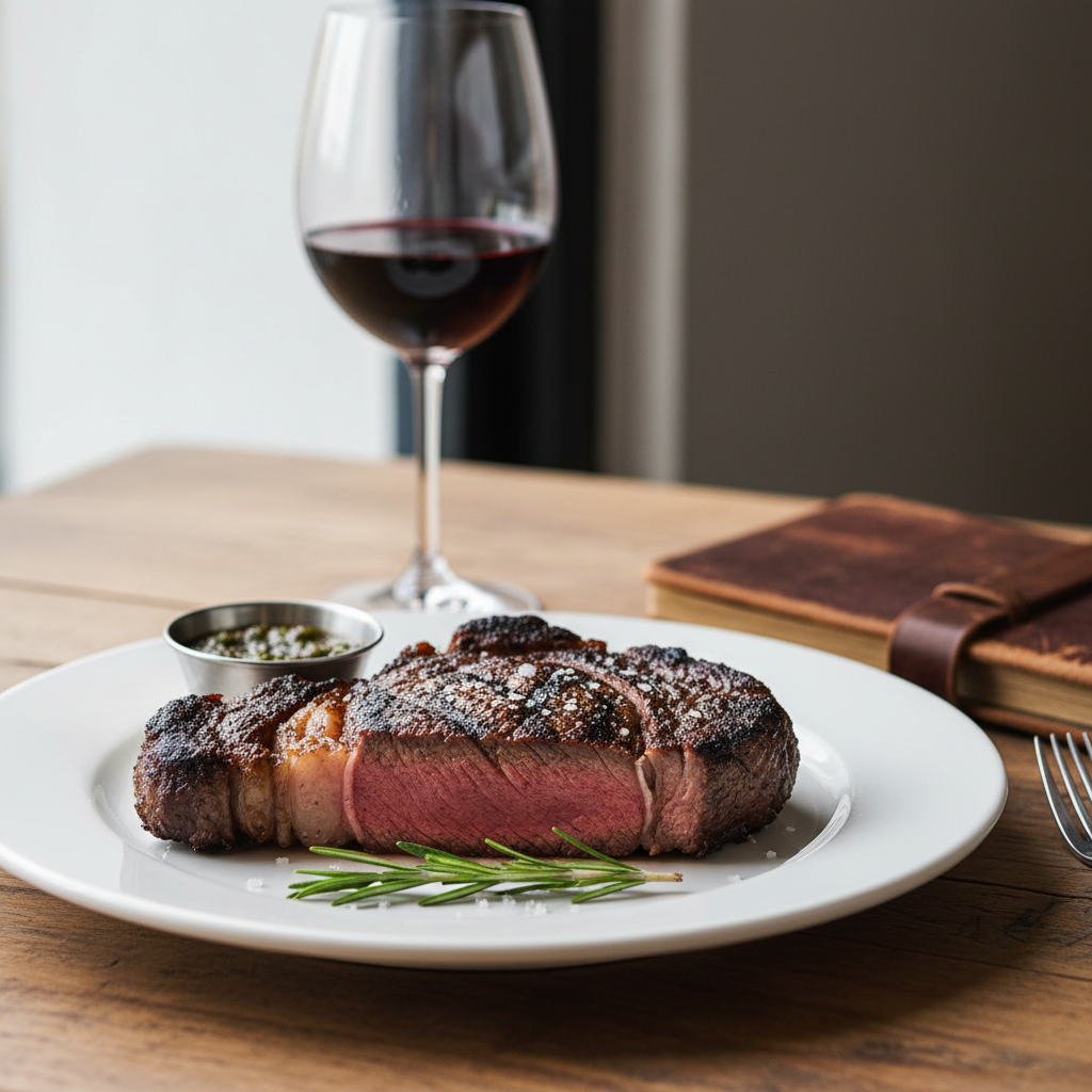 A delicious steak dinner at 1888 Chop House one of the best fine dining restaurants in Banff reviews