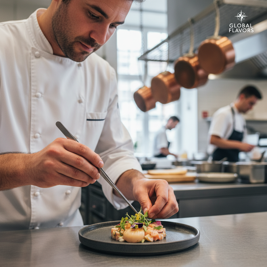 Chef preparing high quality food at one of the best fine dining restaurants in Banff reviews
