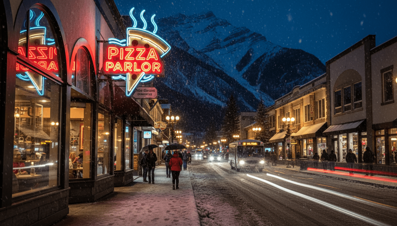 Late night pizza spots on Banff Avenue