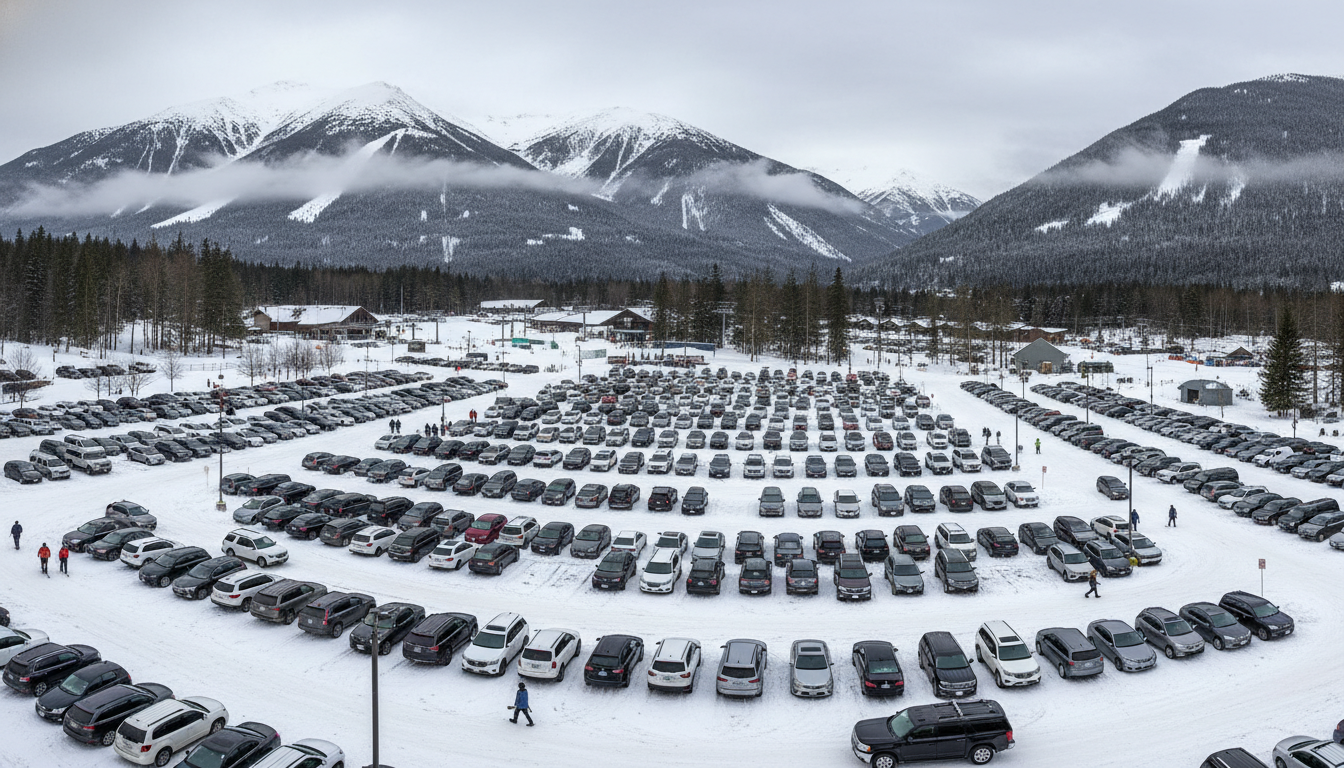 Whistler Blackcomb Day Lots 1-5 full capacity winter 2025