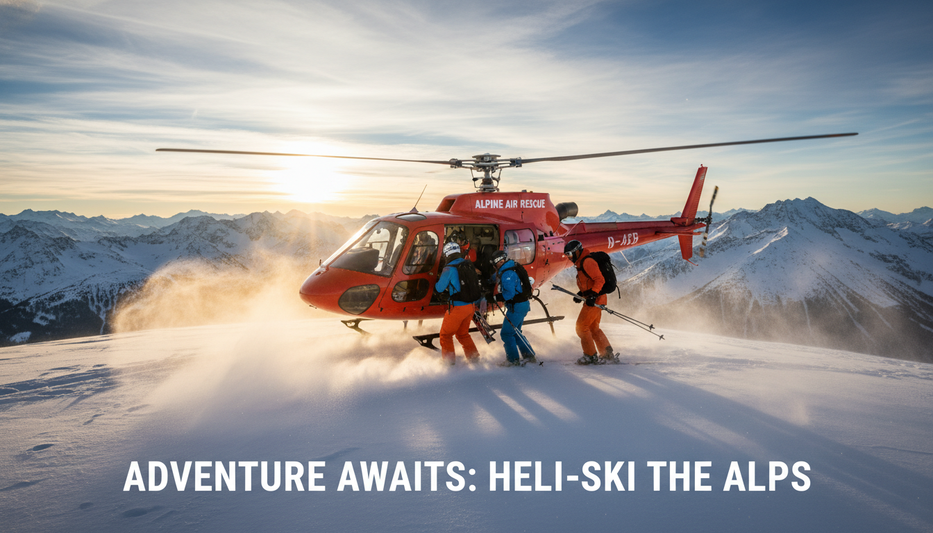 Group boarding helicopter for heli skiing Whistler adventure