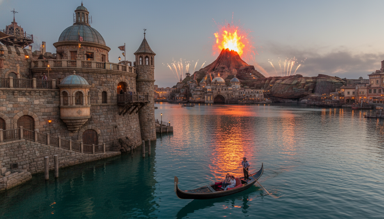 Mount Prometheus at Tokyo DisneySea, a factor in the overall Tokyo disney ticket cost comparison.