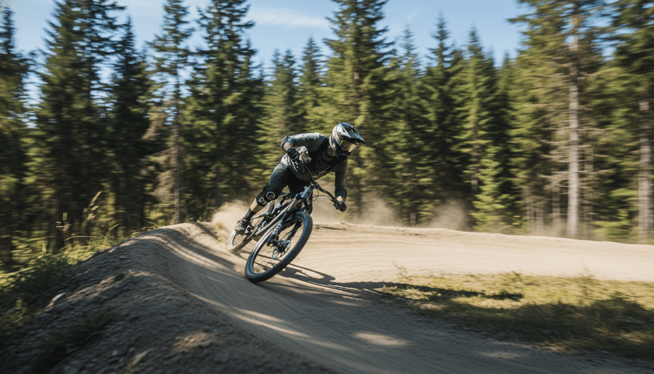A mountain biker enjoying a flow trail, a key part of the Whistler summer adventures experience.