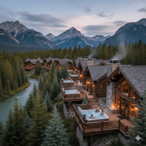 Luxury Banff cabins with private hot tubs and mountain views
