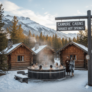 Budget Banff cabins Canmore shared hot tub