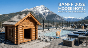 dog friendly hotels Banff 2026 Moose Hotel rooftop pet pool
